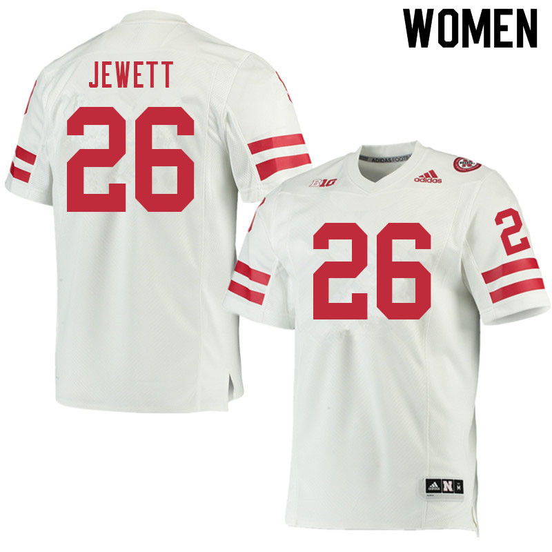 Women #26 Cooper Jewett Nebraska Cornhuskers College Football Jerseys Sale-White - Click Image to Close
